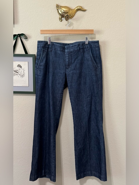 GAP Denim - GAP | The Trouser Women's Dark Blue Denim Slacks - Classic Straight Leg Size 8